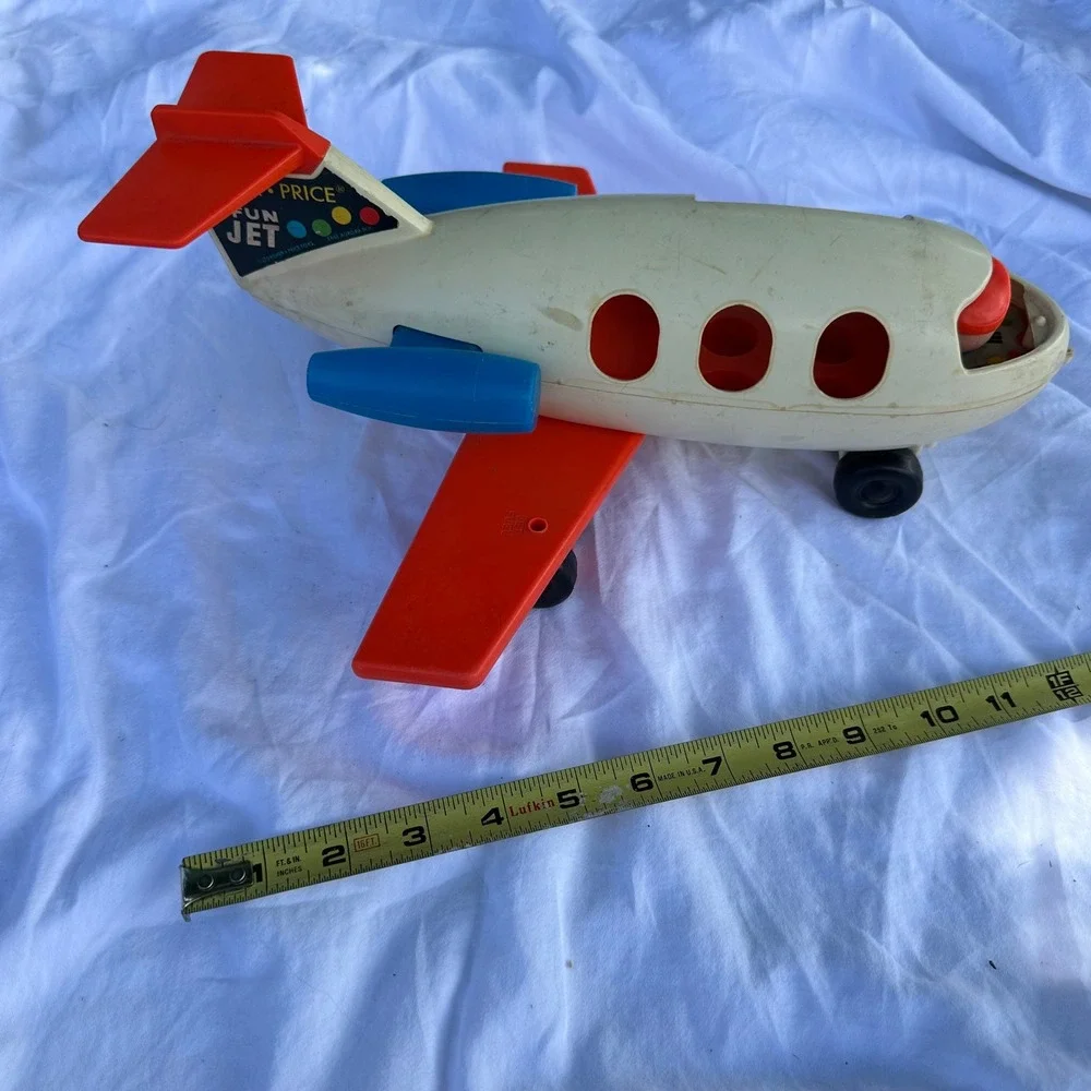 Fisher Price Fun Jet Toy Airplane Kids OS White Good Vintage 183 Little People